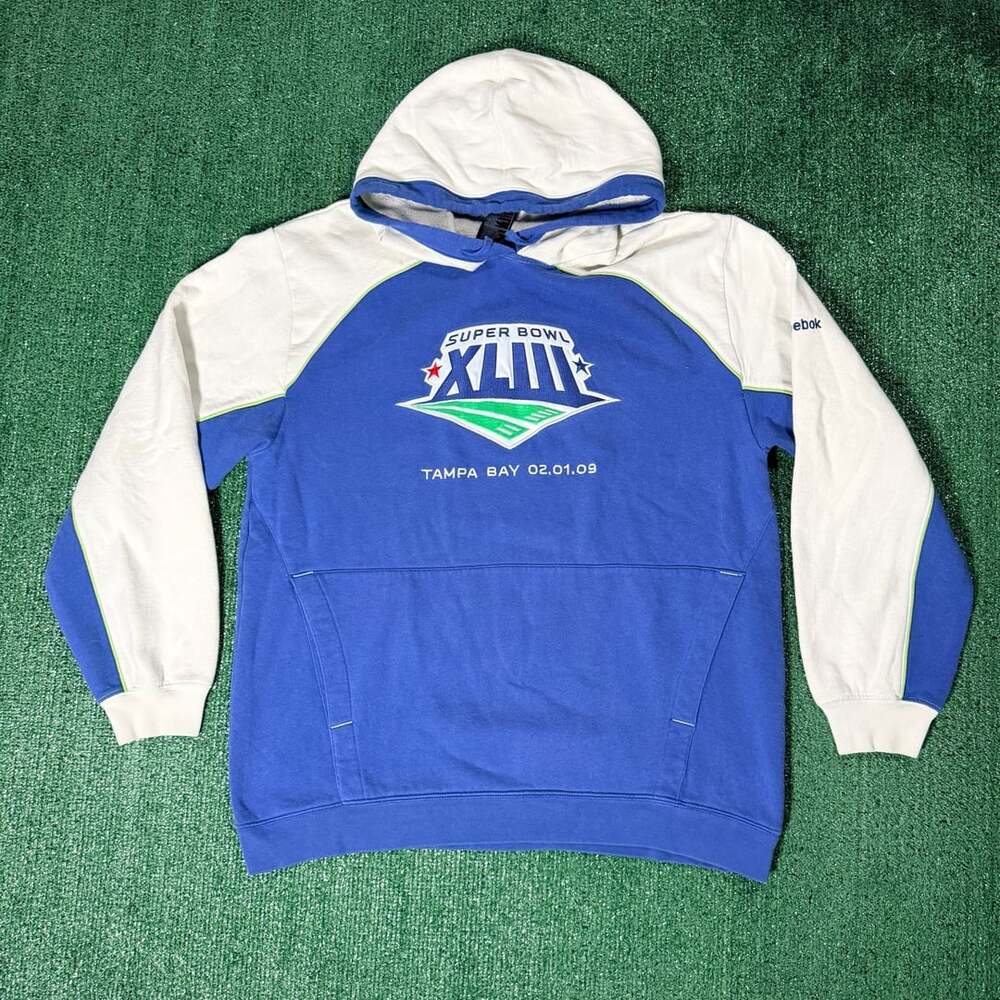 Reebok Super Bowl XLIII Tampa Bay 02.01.09 Hoodie Medium Blue